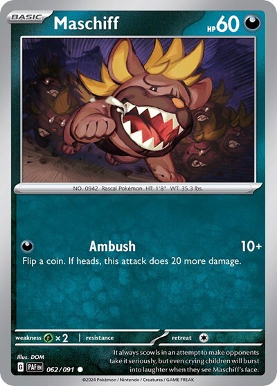 Pokemon Maschiff (62/245) Paldean Fates LP