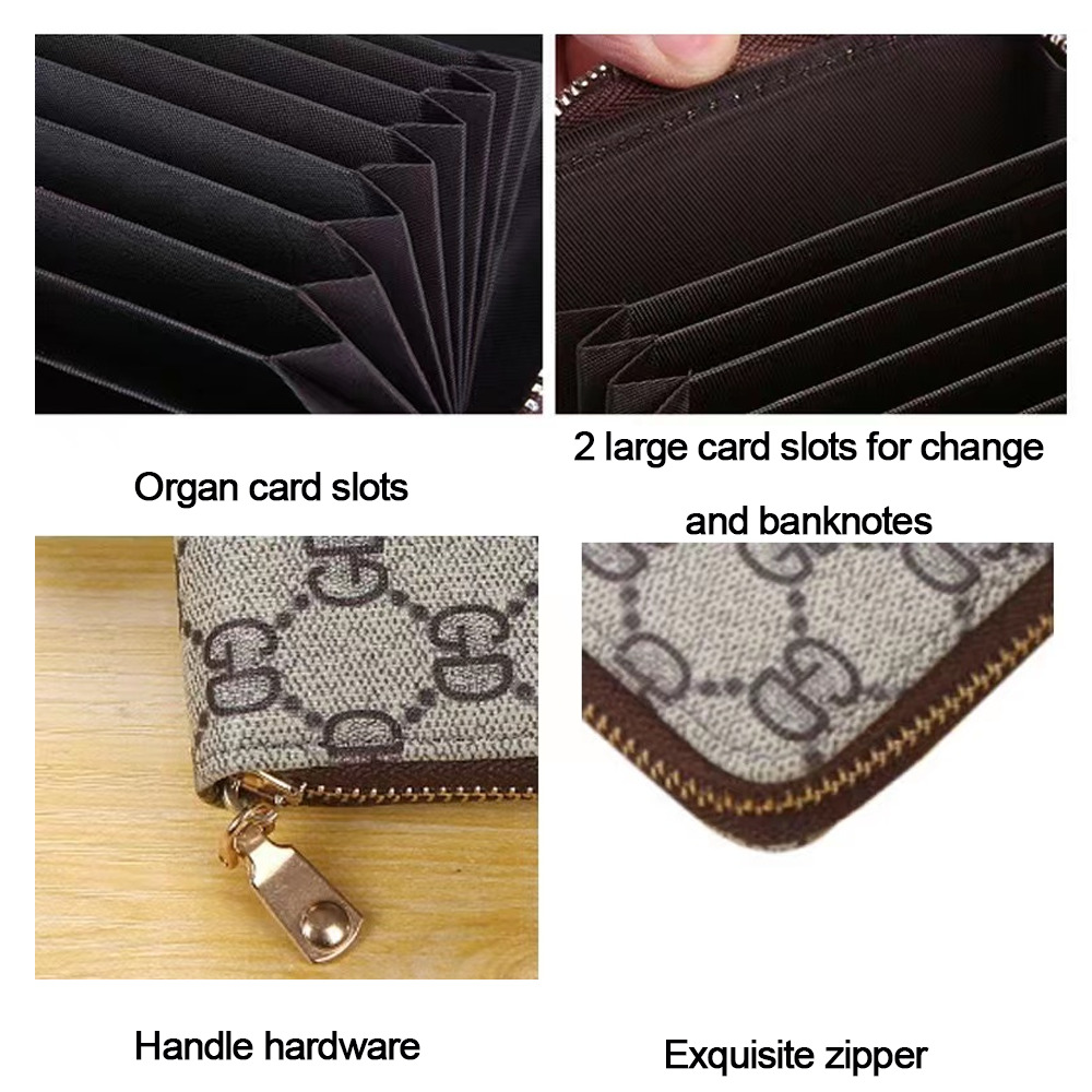 Mens Womens Wallet Credit Card Holder Leather RFID Blocking Zipper Pocket Purse