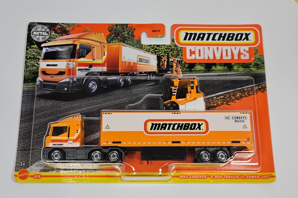 BO TE DE SEMI CAMION MATCHBOX CONVOY MBX CABOVER REMORQUE POWER LIFT MOSC 2021