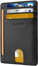 Buffway Slim Minimalist Front Pocket RFID Blocking Leather Wallets for Men Women