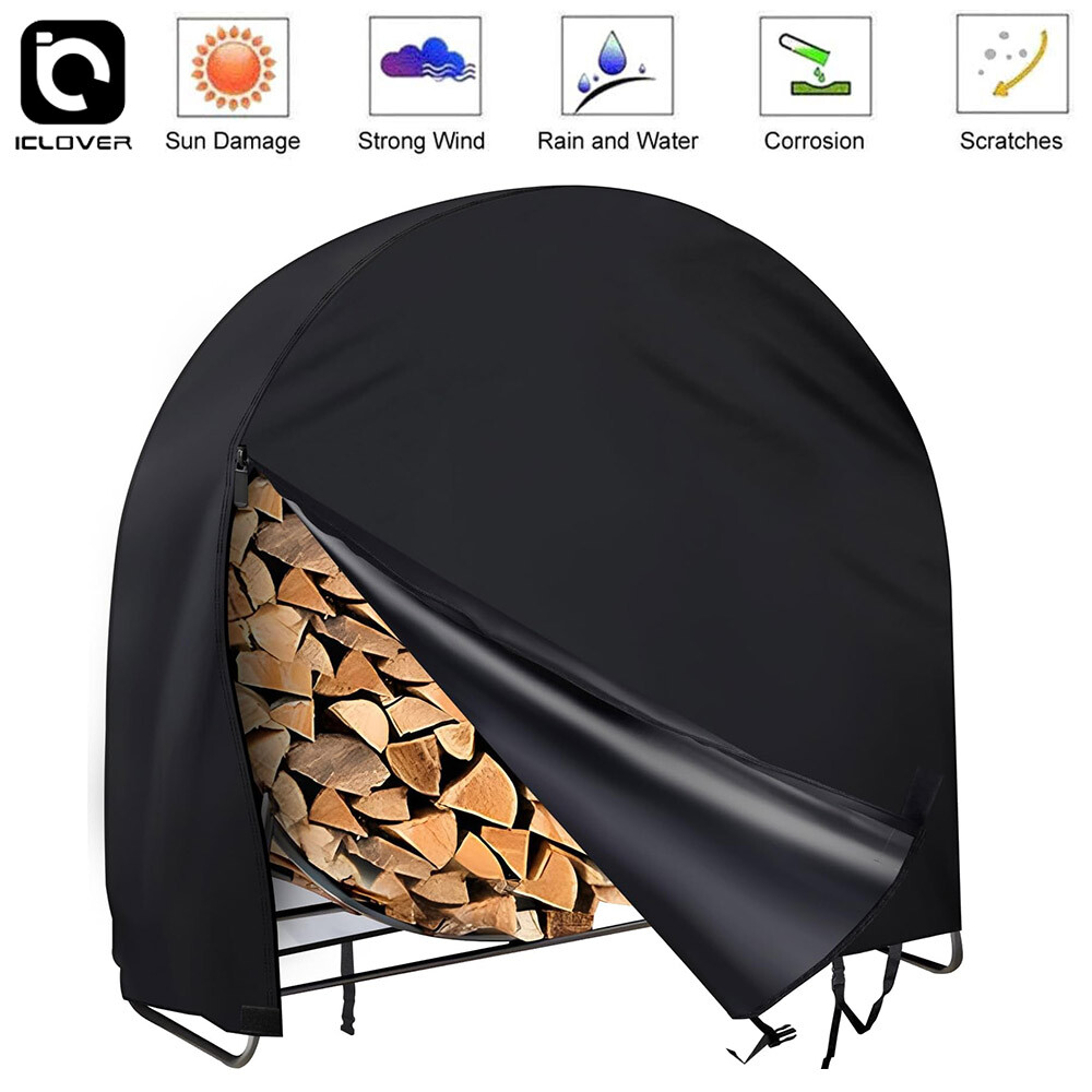 40in Firewood Log Hoop Cover Waterproof Patio Log Rack Outdoor