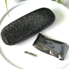 Eyeglasses Case BLACK with Crystals Design Available. New