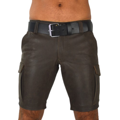 old look Cargo leder shorts Ledershorts Farbe Antik,Leder Shorts,kurze lederhose - Bild 7 von 8