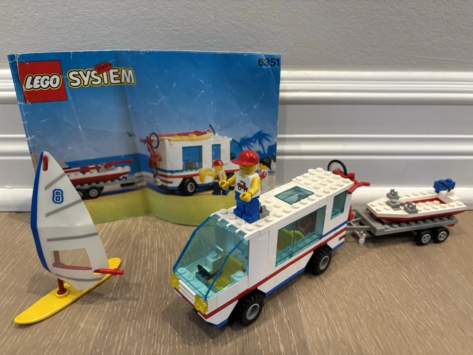 Cámper LEGO Town 6351 Surf N' Sail de colección (1992) - 96% completo + manual - LEER Foto 2 de 4