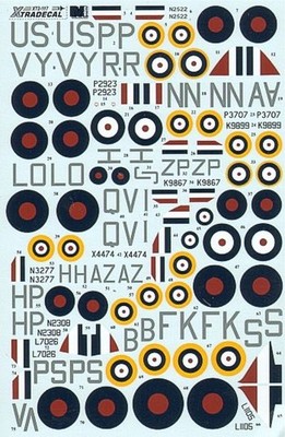 Xtradecal Decals 1/72 Battle of Britain RAF X72117 Spitfire Hurricane Defiant