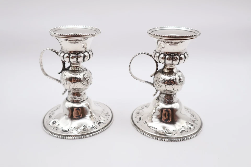 Candelabros antiguos victorianos de plata novedad búho con sello Londres 1859 Foto 4 de 4