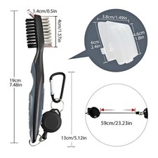 NEW GOLF CLUB DOUBLE-SIDED CLEANING BRUSH WITH RETRACTABLE GROOVE CLEANER