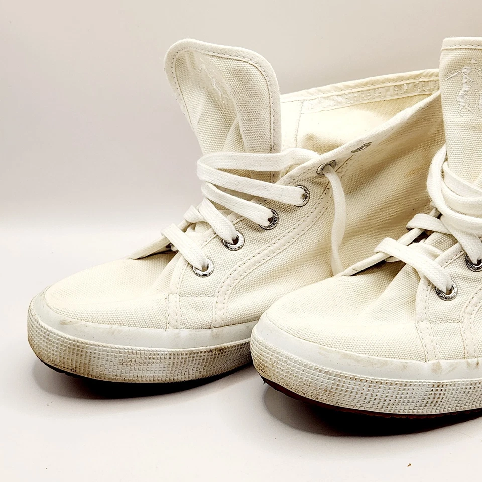 Superga Women's Round Toe Lace Up High Top White Sneakers Size 40 Shoes - Image 3 of 4