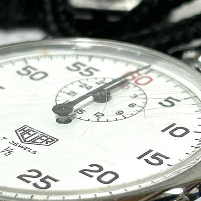 Working Product Tag Heuer Stopwatch 7 JEWELS 1/5 Hand Wound