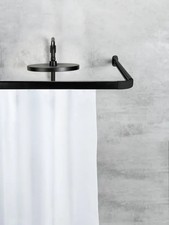 SCHÖNER WOHNEN-Kollektion Individuelle Winkelschiene Jete Schwarz Duschvorhang