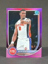 Jalen Duren 2025-26 Bowman Chrome NBA Fuchsia /199 Refractor Pistons