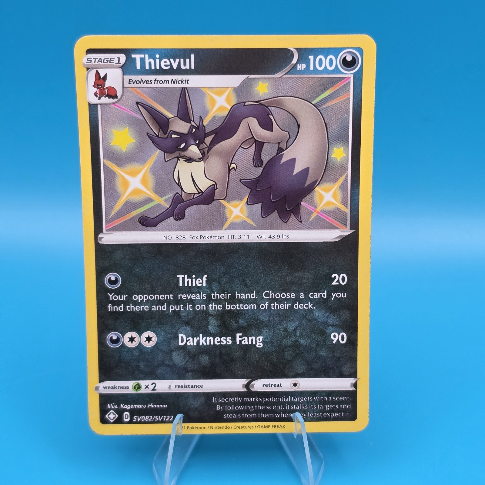 Pokemon TCG Thievul SV082/SV122 Shining Fates Shiny Vault Shiny Holo Rare