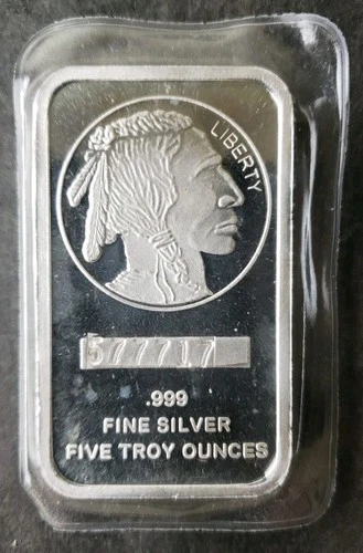 5oz Silver Buffalo Bar in Plastic
