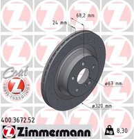 2X Zimmermann Bremsscheibe 400.3672.52 FüR MERCEDES-BENZ