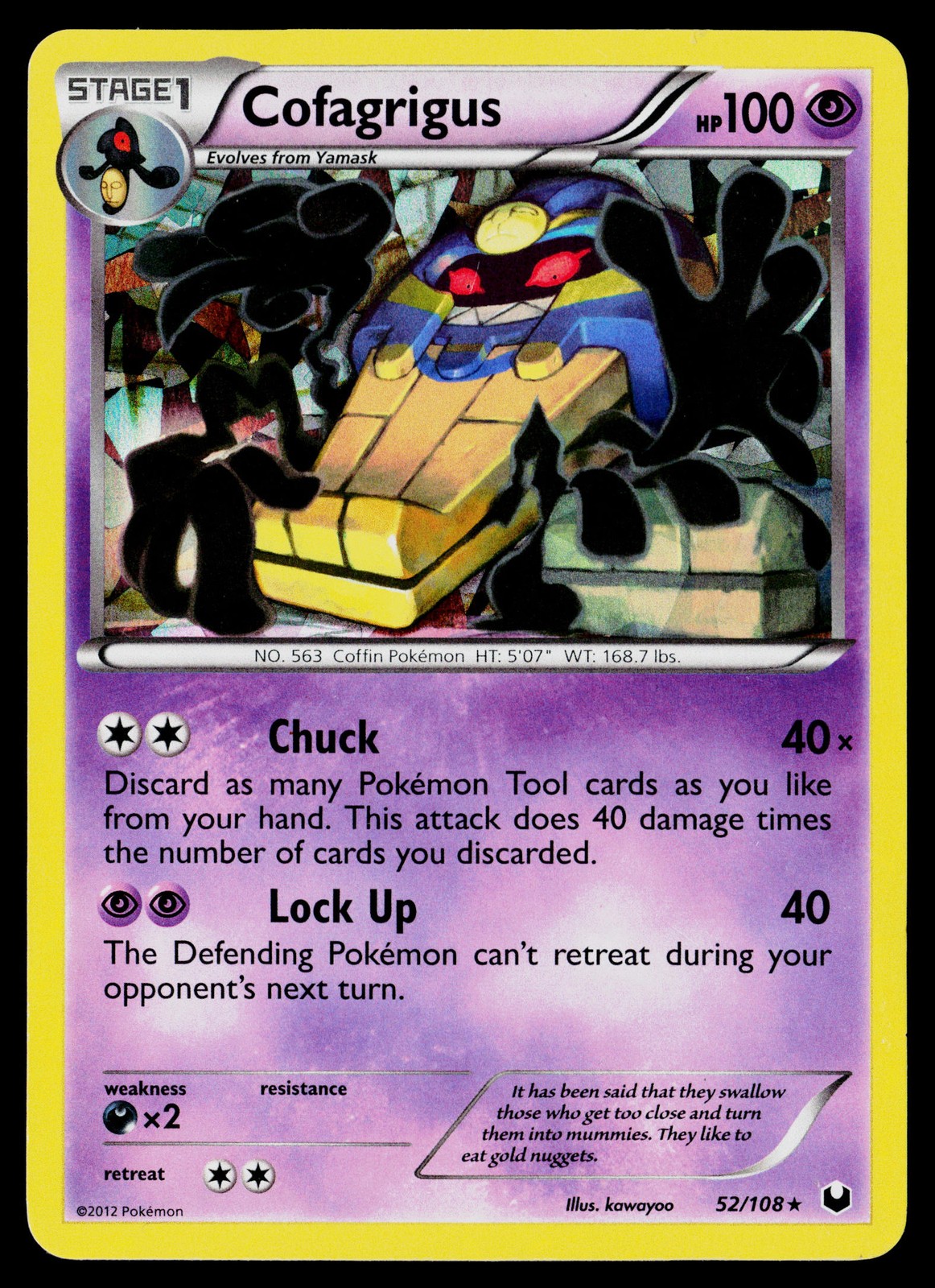 Cofagrigus #52/108 Dark Explorers Cracked Ice Holo Lightly played