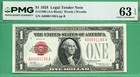 2 CONSECUTIVE & LOW 4 DIGIT SERIALS - 1928 $1 USN - Fr 1500 - BOTH PMG CU 63 EPQ — photo 4