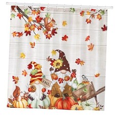 Fall Pumpkin Gnome Shower Curtain Sets, 72"W x 72"L Pack of 1 Fall 02