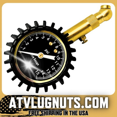 #ad ATV UTV SXS Low Air Pressure Tire Gauge 0 15 Tires Protective Rubber Arctic Cat $19.94