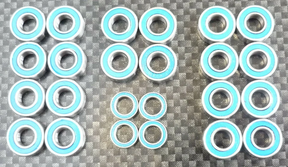 KUGELLAGERSATZ "DELUXE" FÜR TAMIYA MF01X MODELLE - 24 GUMMIGEDICHTETE LAGER - Bild 1 von 1