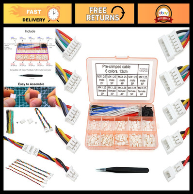 1.25mm Male Female Connectors with Pre-Crimped Cables for JST Molex PicoBlade 13