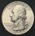 1953-S Washington Quarter - BU Uncirculated - 90% Silver - San Francisco Mint
