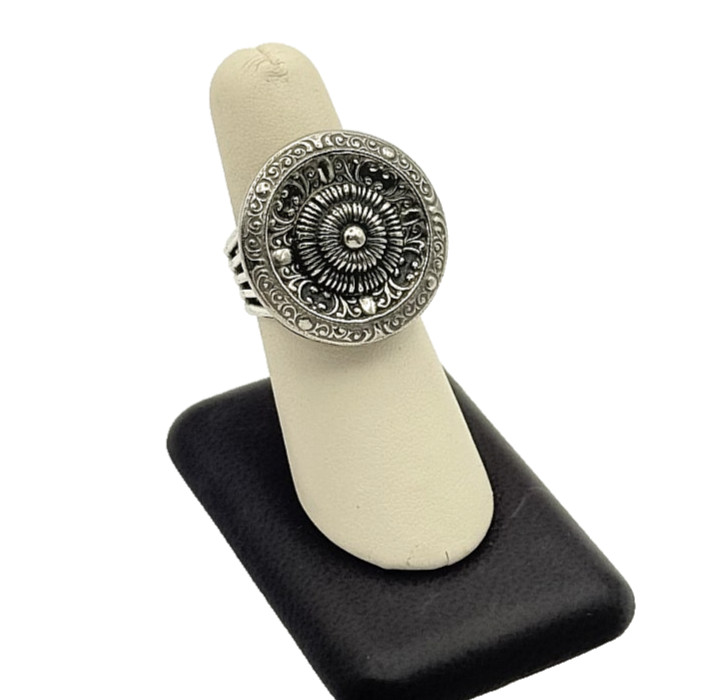 Jan Michaels 925 Sterling Silver Round Statement Ring - Size 8