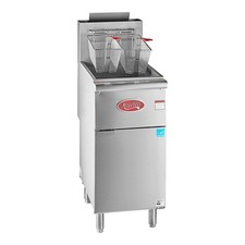 35-40 lb. Liquid Propane Stainless Steel Floor Fryer - 70,000 BTU