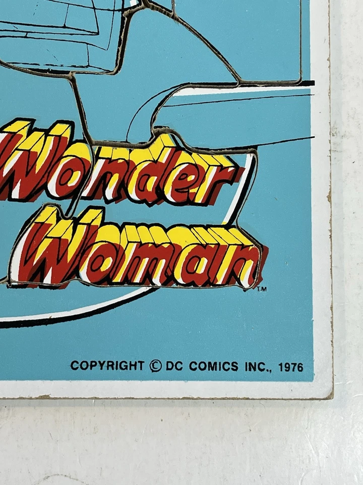 Rompecabezas de madera vintage Playskool 1976 Wonder Woman DC Comics completo Foto 4 de 4