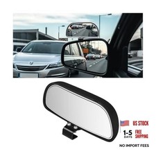 Car Blind Spot Mirror, HD Glass Convex Wide Angle Adjustable Clip on 1PC Black