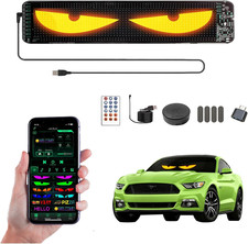 Devil Eyes LED Car Sign - 19"x4" Programmable Animated Panel with App Control