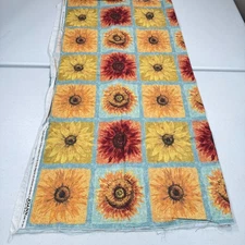 joann fabric yellow sunflower large flowers quilting cotton 40x39 1.11 yards