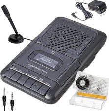 Portable Cassette Player Tape Recorder. Record to Cassettes via Mic or Aux in...