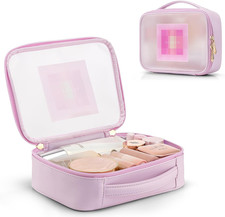 Cute Makeup Bag,Travel Bag for Teen Clear Toiletry Bag for Women Pink Make up Ba
