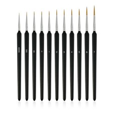 11 Pack Miniature Detail Paint Brushes Kit Tiny Paint Brushes Set for Watercolor