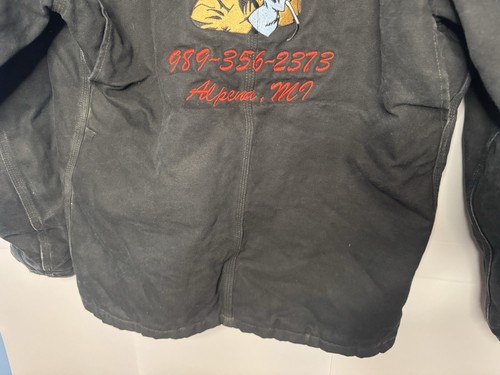 Carhartt C003-BLK Duck Canvas Quilt Lined Coat Herren Large Jacke Schweißer Logo - Bild 5 von 21