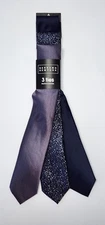 Bergamo New York 3 Pack Machine Washable Polyester Ties 3.0*