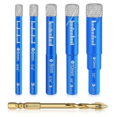 Lytool 5 Stück Diamantbohrer Set 5 6 8 10 12
