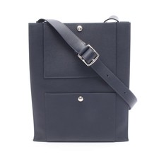 HERMES Cabas Blue Nuit Shoulder Tote Bag Evergrain Navy Silver Hardware #RC454