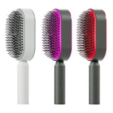 Self Cleaning Hair Brush One-key Massage Scalp Comb Anti-Static Hairbrush