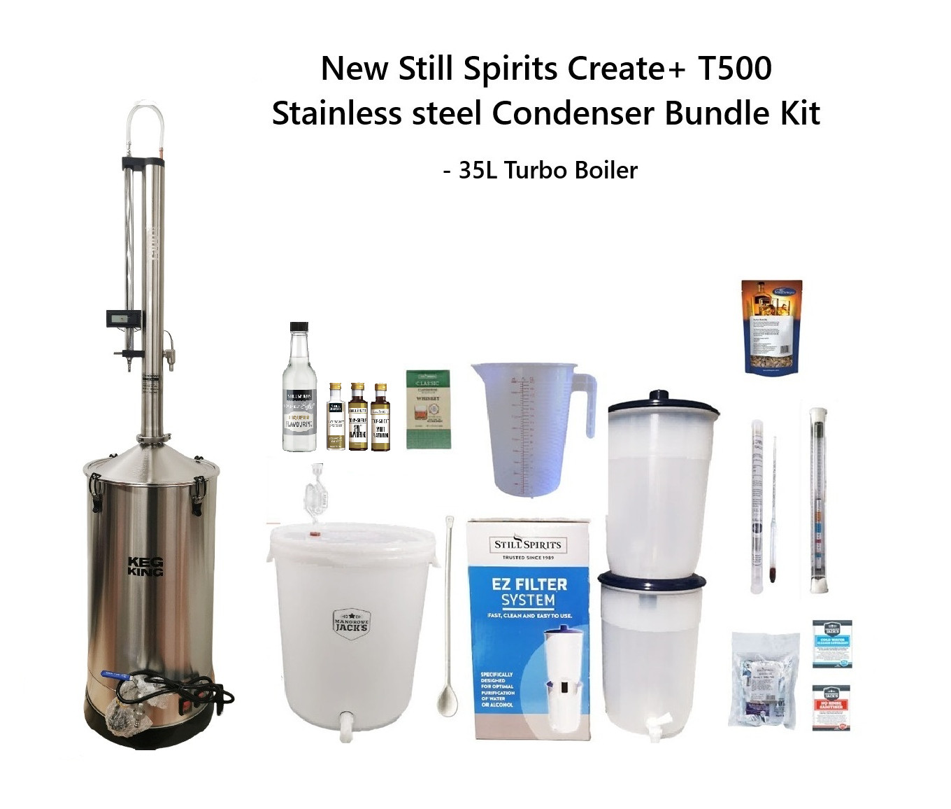 New Still Spirits Create+ T500 SS condenser Distillery -35L Turbo Boiler ki
