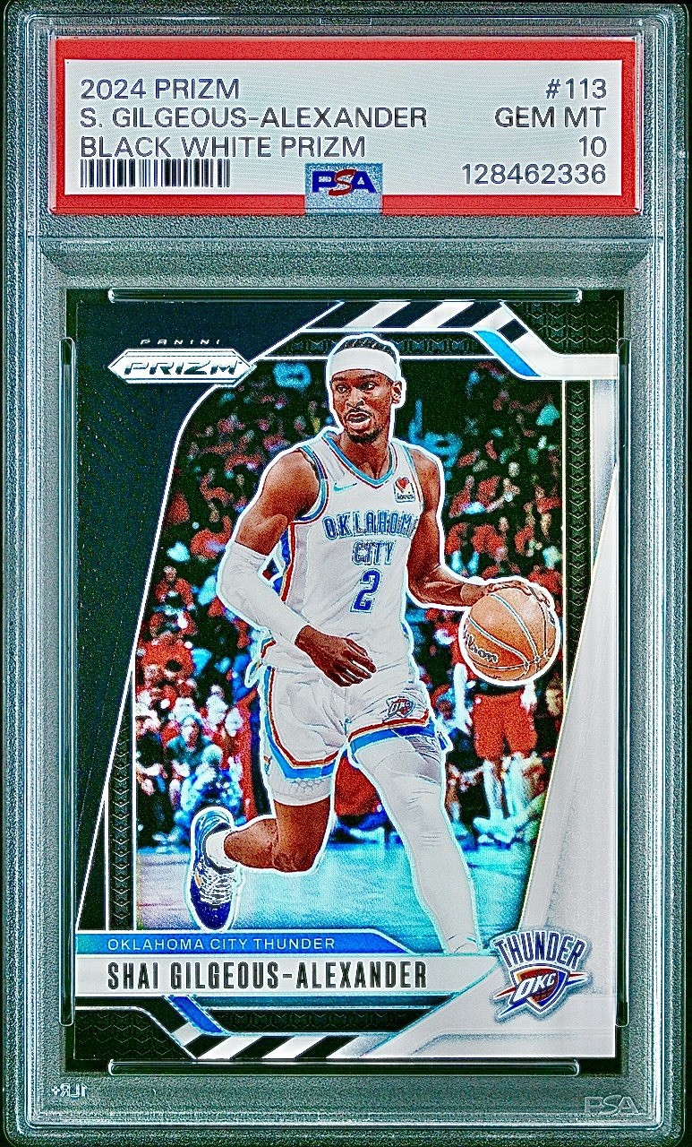 Shai Gilgeous-Alexander PSA 10 - 2024 Prizm #113 BLACK WHITE PRIZM SSP - Pop 5