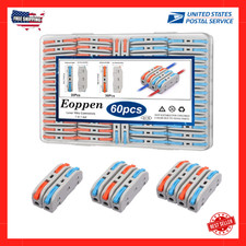 60PCS Lever Wire Connectors AWG28-12, Quick Connect Electrical Splicing Kit for