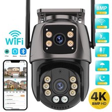 8MP WiFi PTZ Security Camera Dual Lens AI Auto Tracking Outdoor IP Camera