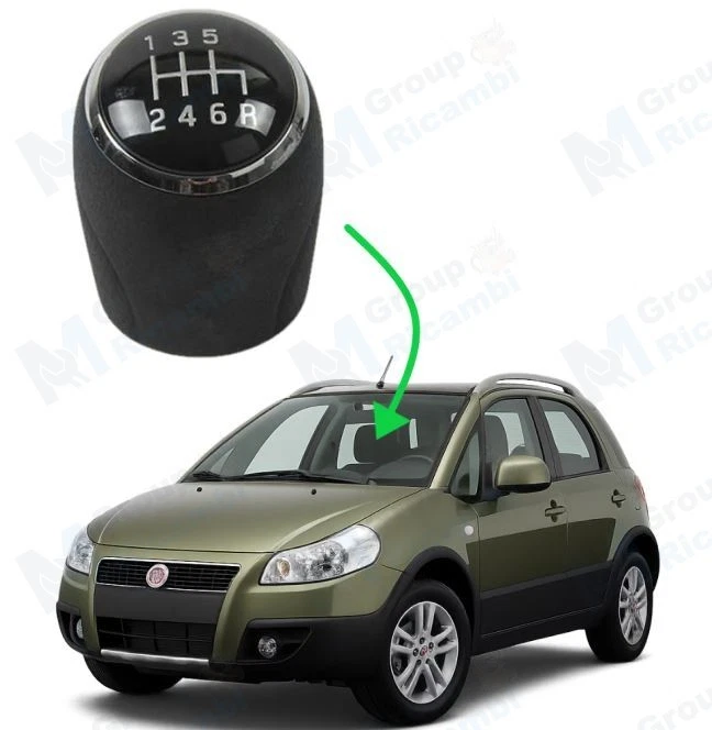 Pomello nero leva cambio con anello cromato | De Marco Parts