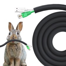 Pet Cord Protector Sleeve 25ft x 3/8in ChewProof Cable Sleeve Black