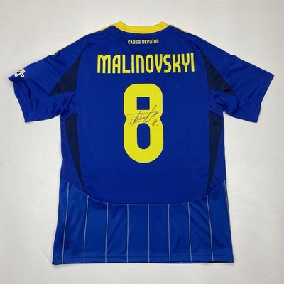 Malinovskyi MATCH GAME ISSUE SIGNED Ukraine Soccer Football Jersey