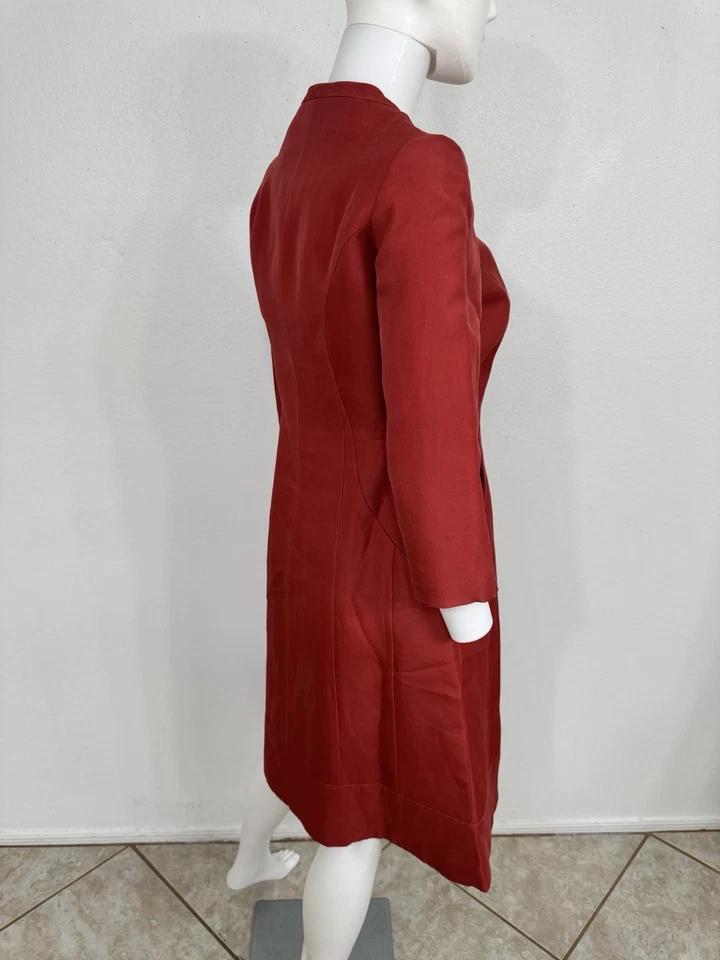 J. Mendel Persimmon Silk Gazar Organza Coat Made US Fits M - Image 3 of 4