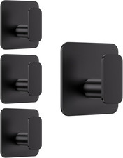 Black Hooks for Hanging Heavy Duty, Adhesive Hooks for Shower, Bathroom, Kitchen