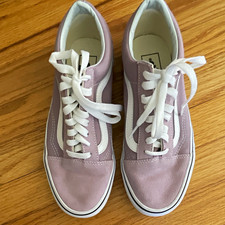 VANS Old Skool Purple/White Canvas Low Top Lace-Up Sneakers Rubber Sole