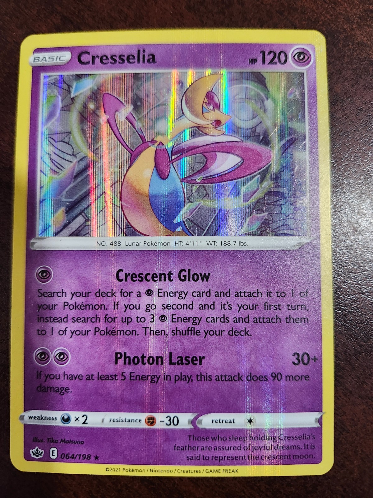 2021 POKEMON CARD - Cresselia HOLO BASIC 064/198 